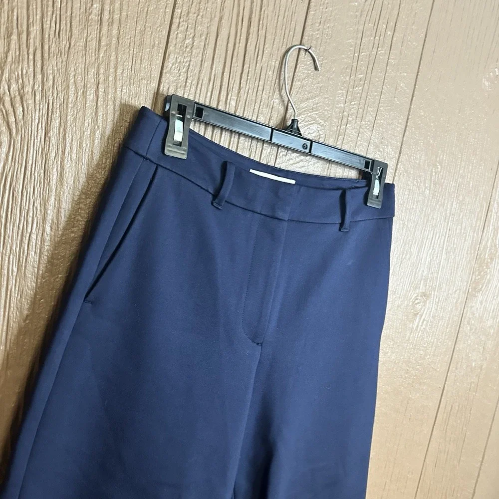 Boden Womens Hampshire Ponte Culottes Crop Pants Sz 6P Wide Leg Navy Blue Career